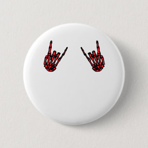 Skeleton Hand Heart Roll & Red Classic  2 Inch Round Button