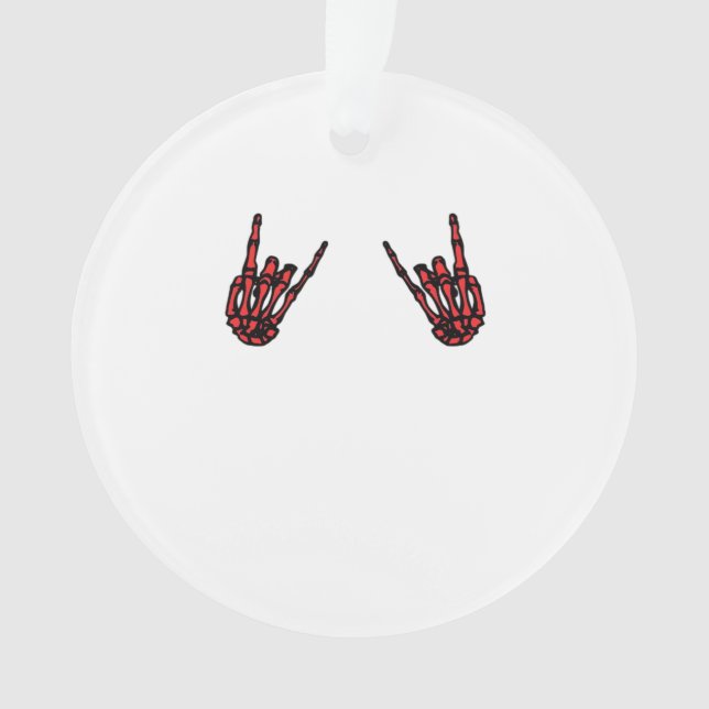 Skeleton Hand Heart Roll & Red Classic  Ornament (Front)