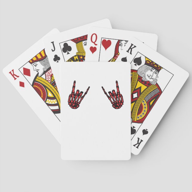 Skeleton Hand Heart Roll & Red Classic  Playing Cards (Back)
