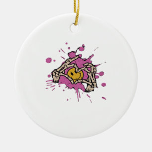 Skeleton Hand Heart Show Classic Style Ceramic Ornament
