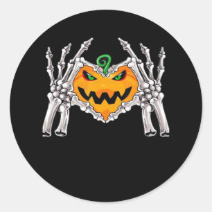 Skeleton Hand Heart Sign Bone Costume Classic Round Sticker