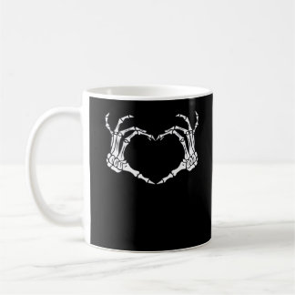 Skeleton Hand Heart Sign Costume Funny Halloween Coffee Mug