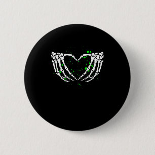 Skeleton Hand Heart Sign Costume Halloween 2 Inch Round Button