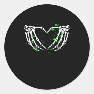 Skeleton Hand Heart Sign Costume Halloween Classic Round Sticker