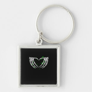 Skeleton Hand Heart Sign Costume Halloween Keychain