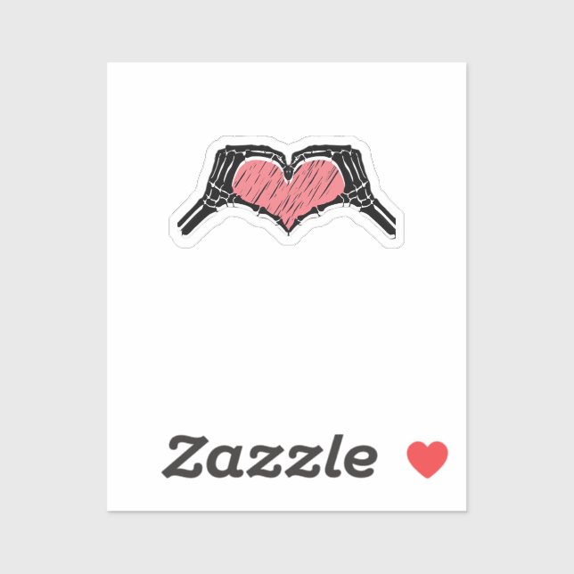 Skeleton Hand Heart Sign Valentines Day Classic (Sheet)