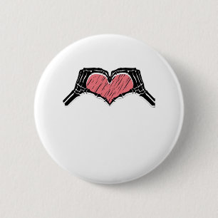 Skeleton Hand Heart Sign Valentines Day Classic 2 Inch Round Button