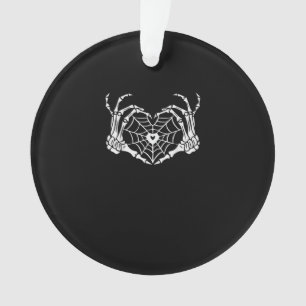 Skeleton Hand Heart Spiderweb Halloween Cobweb Ornament