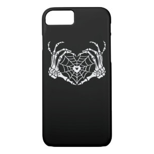 Skeleton Hand Heart Spiderweb Halloween Cobweb Par Case-Mate iPhone Case