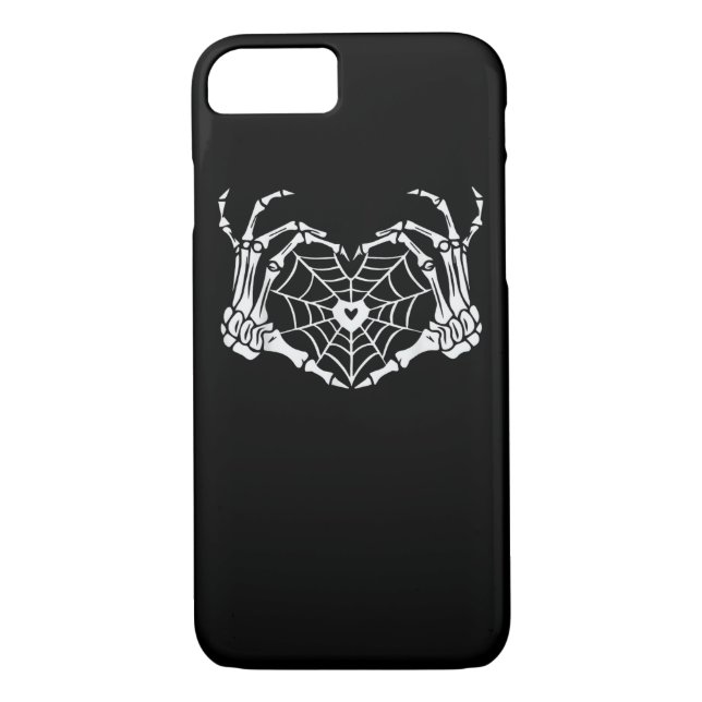 Skeleton Hand Heart Spiderweb Halloween Cobweb Par Case-Mate iPhone Case (Back)