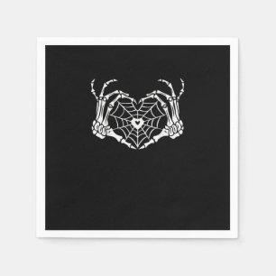 Skeleton Hand Heart Spiderweb Halloween Cobweb Par Napkin