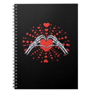Skeleton Hand Heart Valentines Day Funny 2025 Hear Notebook