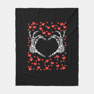 Skeleton Hand Heart Valentines Day Funny Classic Fleece Blanket