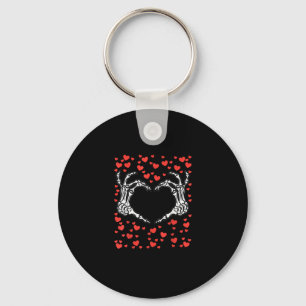 Skeleton Hand Heart Valentines Day Funny Classic Keychain