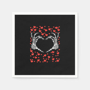 Skeleton Hand Heart Valentines Day Funny Classic Napkin