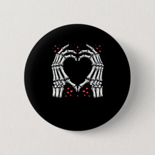 Skeleton Hand Heart Valentines Day Funny Couple 2 Inch Round Button
