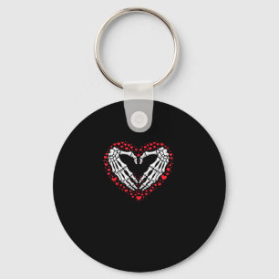 Skeleton Hand Heart Valentines Day Funny Couple Cu Keychain