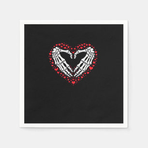 Skeleton Hand Heart Valentines Day Funny Couple Cu Napkin