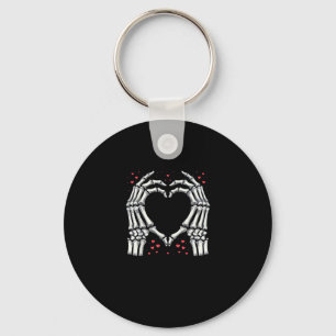 Skeleton Hand Heart Valentines Day Funny Couple Keychain
