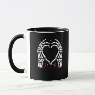 Skeleton Hand Heart Valentines Day Funny Couple Mug