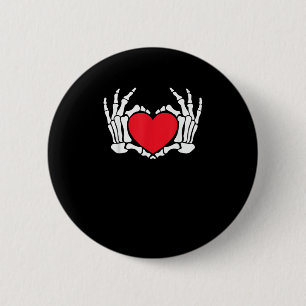 Skeleton Hand Heart Valentines Day Funny Meme 2 Inch Round Button