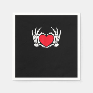 Skeleton Hand Heart Valentines Day Funny Meme Napkin
