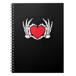 Skeleton Hand Heart Valentines Day Funny Meme Notebook