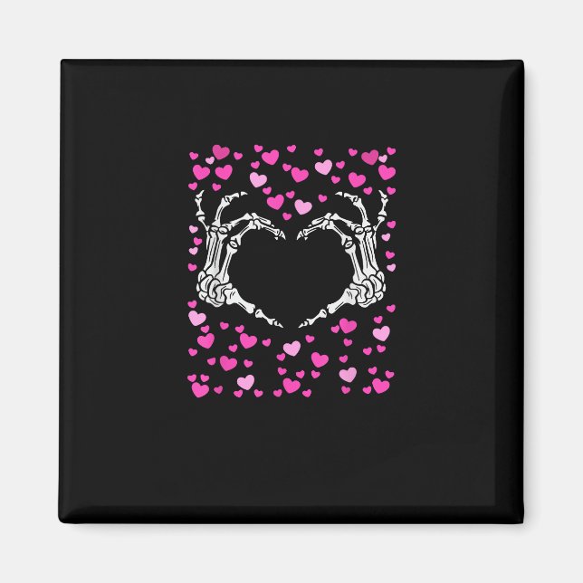 Skeleton Hand Heart Valentines Day Funny Viral Magnet (Front)