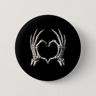 Skeleton Hand Heart Xray Retro Funny Halloween Cos 2 Inch Round Button