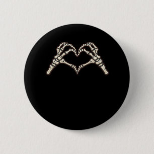 Skeleton Hand Hearts Design 2 Inch Round Button