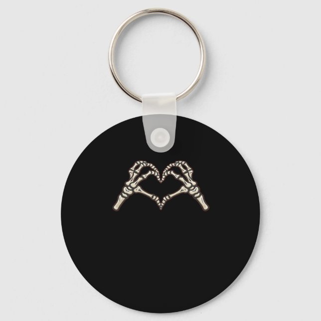 Skeleton Hand Hearts Design Keychain (Front)