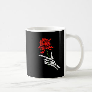 Skeleton Hand Holding A Red Rose  Coffee Mug