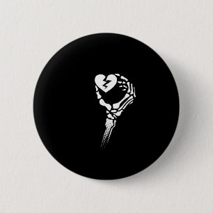 Skeleton Hand Holding Heart 2 Inch Round Button