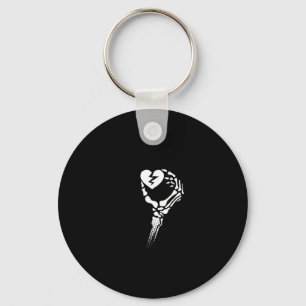 Skeleton Hand Holding Heart Keychain