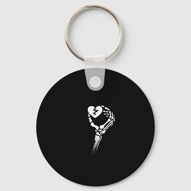 Skeleton Hand Holding Heart Keychain (Front)