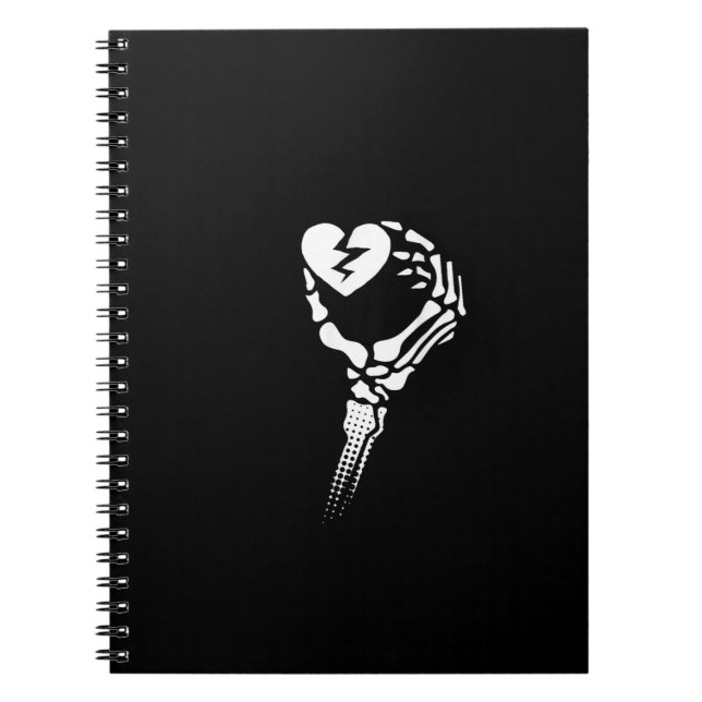 Skeleton Hand Holding Heart Notebook (Front)