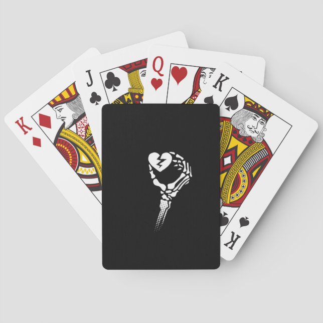 Skeleton Hand Holding Heart Playing Cards (Back)