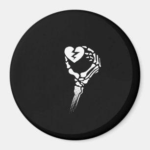 Skeleton Hand Holding Heart Simple Expression Magnet