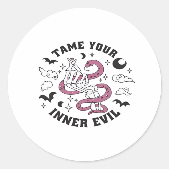 Skeleton Hand Making Heart  Classic Round Sticker (Front)