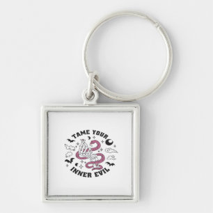 Skeleton Hand Making Heart Minimal Design Keychain