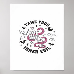 Skeleton Hand Making Heart Minimal Design Poster