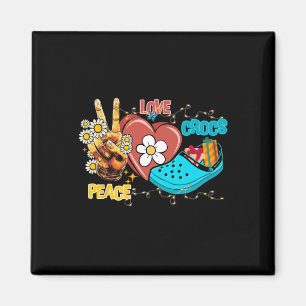 Skeleton Hand Peace Love-crocs Family Xmas Pyjama Magnet