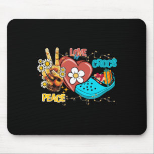 Skeleton Hand Peace Love-crocs Family Xmas Pyjama Mouse Pad