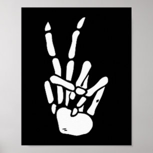 Skeleton Hand Peace Sign Bone 