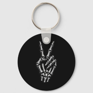 Skeleton Hand Peace Sign Bone 1 Keychain