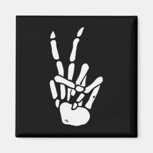 Skeleton Hand Peace Sign Bone Magnet