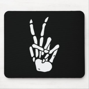 Skeleton Hand Peace Sign Bone Mouse Pad