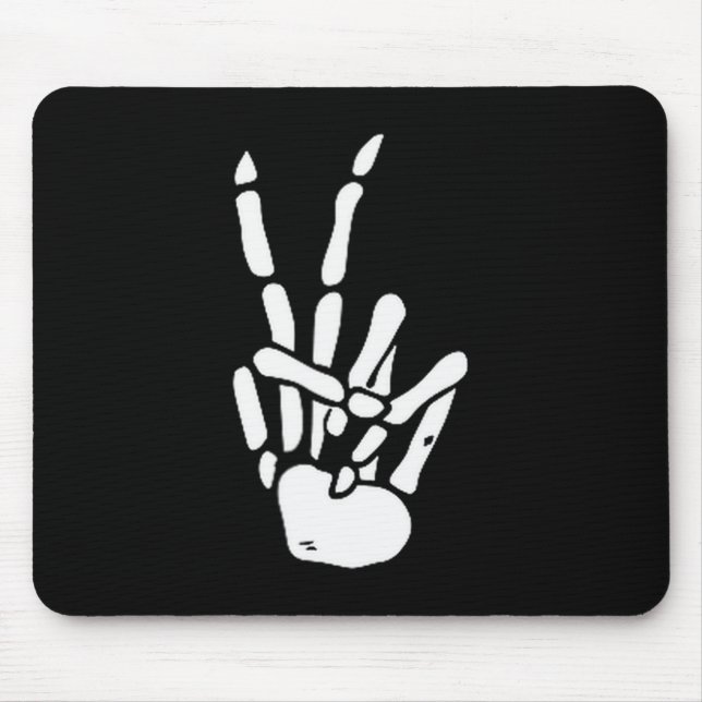 Skeleton Hand Peace Sign Bone  Mouse Pad (Front)