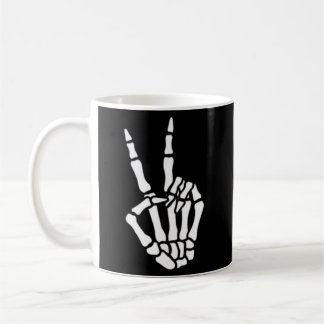 Skeleton Hand Peace Sign Bones For Or Coffee Mug