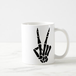 Skeleton Hand Peace Sign Bones Halloween Skeleton  Coffee Mug